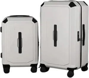 2 Piece Suitcase Set, Multi-Level Adjustable Trolley Suitcase with Wheels, Combination Lock Suitcase, Suitable for Holidays and Travel, white
