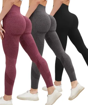 3 Pack - Women's Tight Butt Lifting Seamless Leggings Butt Lifting High Waist Fitness Yoga Pants Trouser