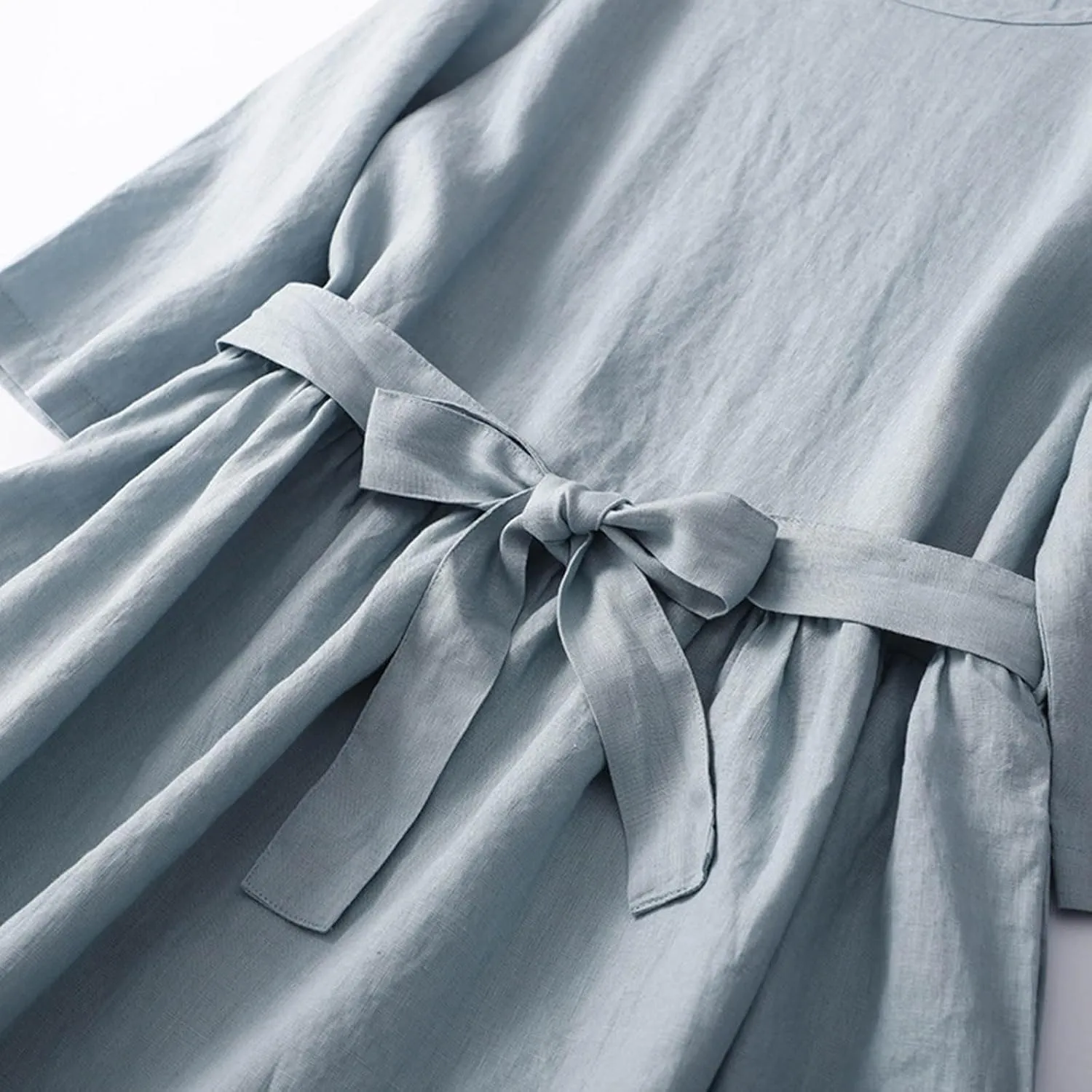 3/4 Sleeve Dresses for Women 2025 Vacation Cotton Linen Maxi Button Sundress Plus Size A Line Dress Trendy Maxi Dress
