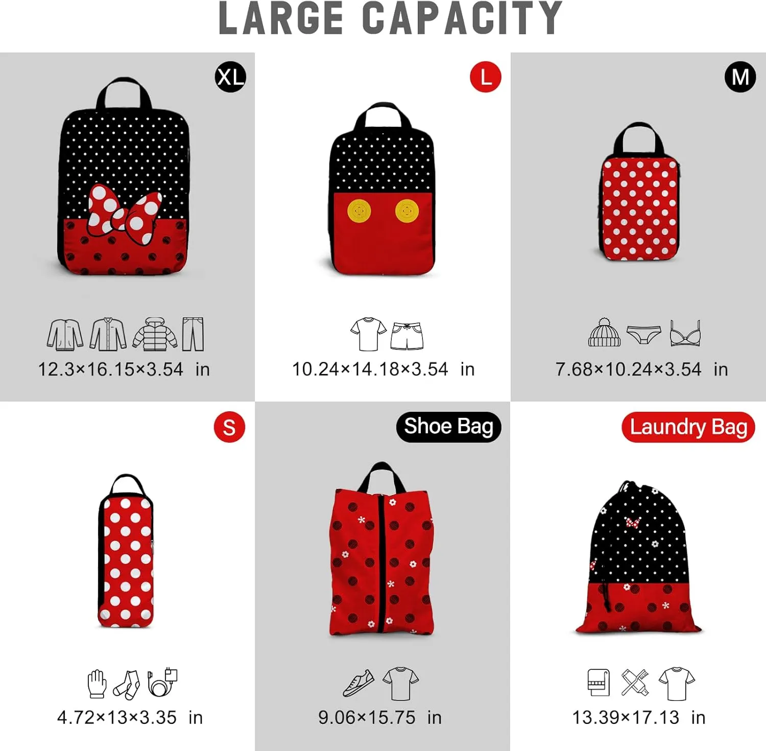 6 Set Compression Packing Cubes Compressed Storage Bags for Carry on Suitcases Packaging Luggage Bags Organizers for Travel