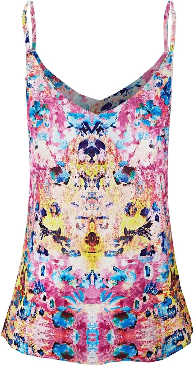 7th Element Womens Silk Satin Camisole Plus Size Tank Tops V Neck Casual Cami Sleeveless Blouses Summer Basic Tank Shirt