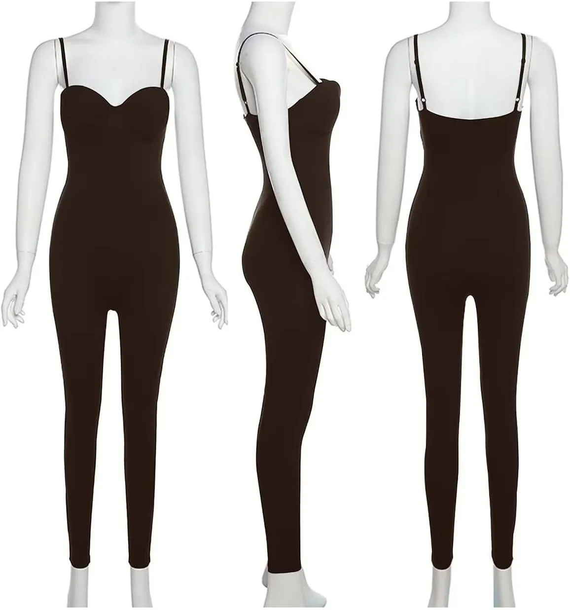acelyn Women's Sexy Sleeveless Jumpsuits Bodycon Rompers Y2k Bodysuit Club Outfits