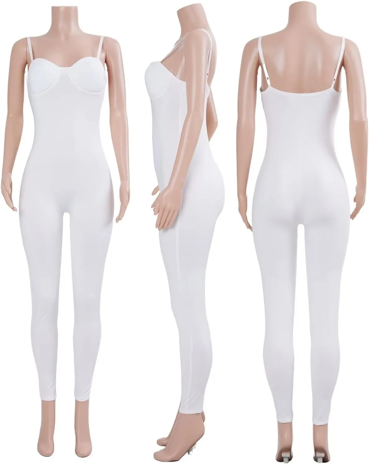 acelyn Women's Sexy Sleeveless Jumpsuits Bodycon Rompers Y2k Bodysuit Club Outfits