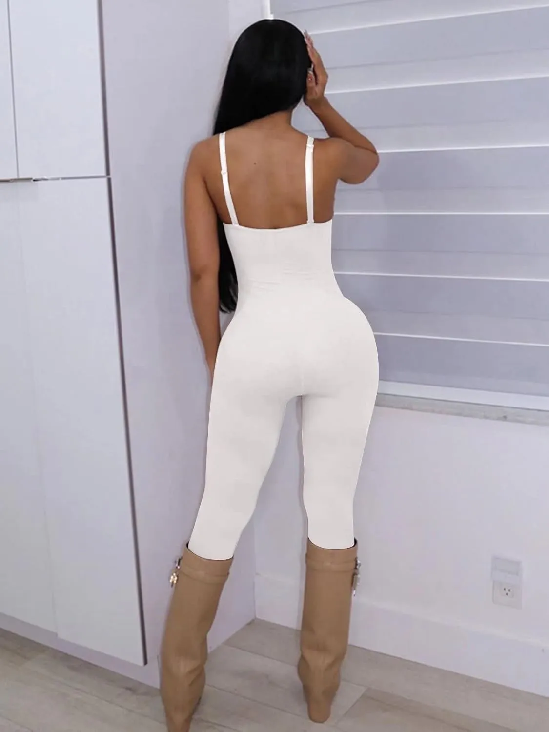 acelyn Women's Sexy Sleeveless Jumpsuits Bodycon Rompers Y2k Bodysuit Club Outfits