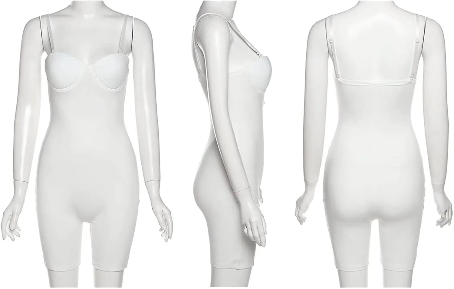 acelyn Women's Sexy Sleeveless Jumpsuits Bodycon Rompers Y2k Bodysuit Club Outfits