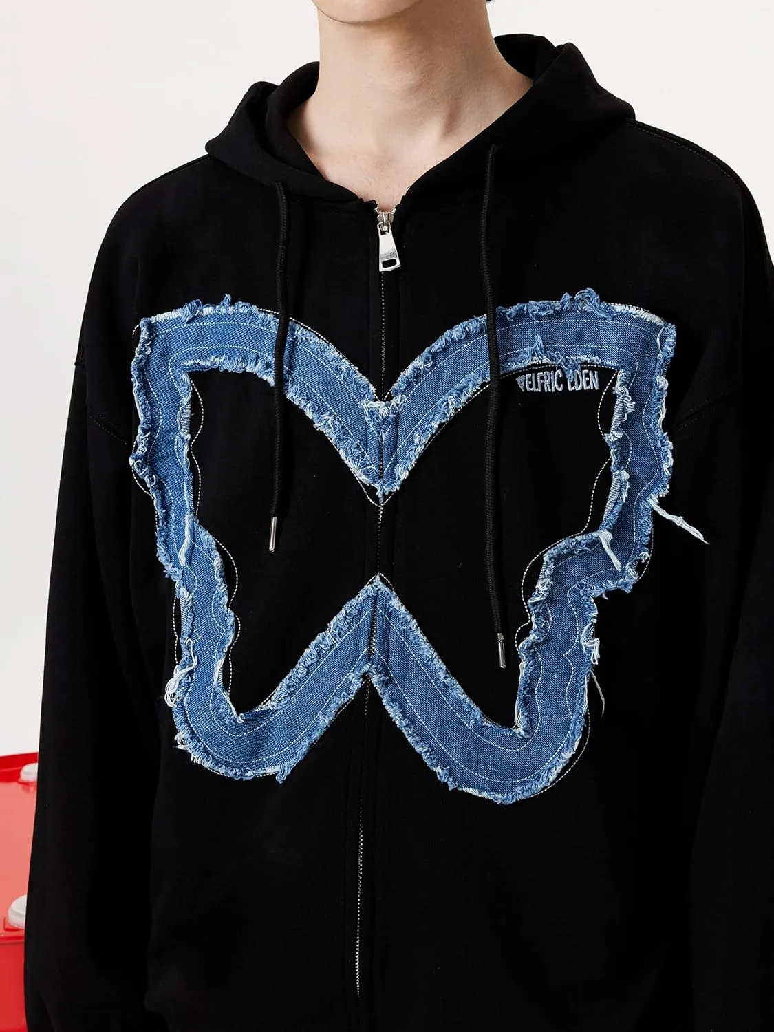 Aelfric Eden Hoodie Oversized Zip Up Hoodies Y2K Butterfly Graphic Hooded Sweatshirt