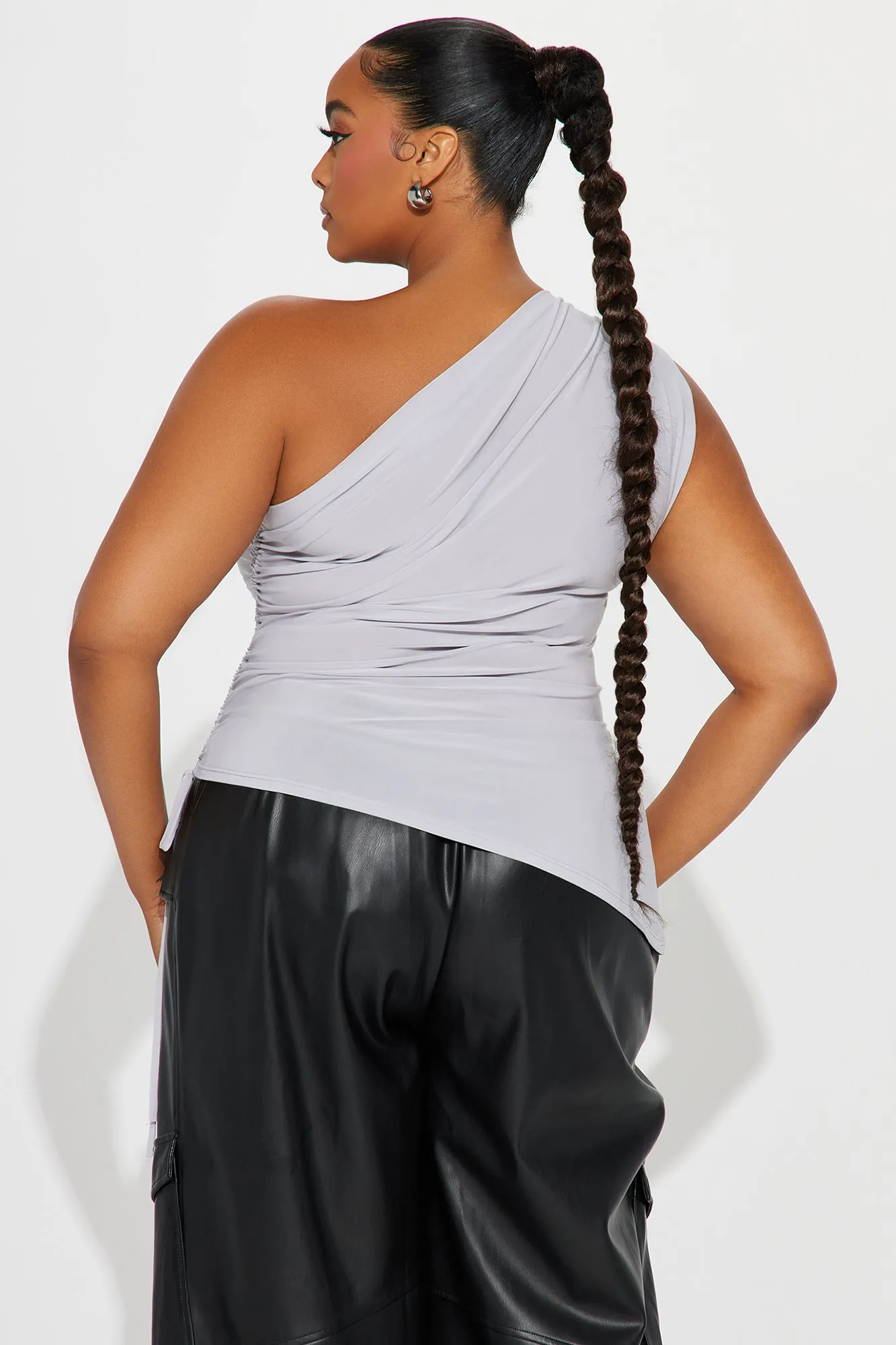 Alaia One Shoulder Top - Grey
