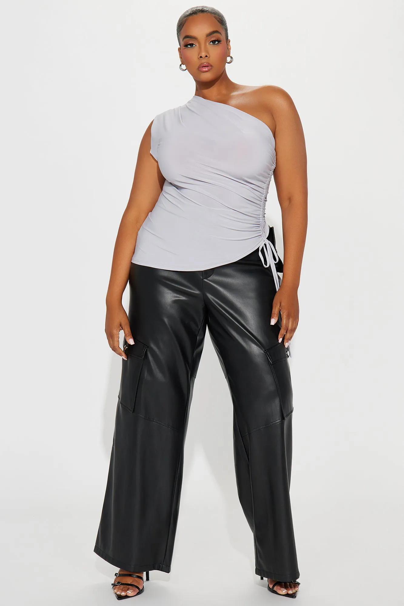 Alaia One Shoulder Top - Grey