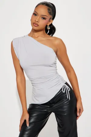 Alaia One Shoulder Top - Grey