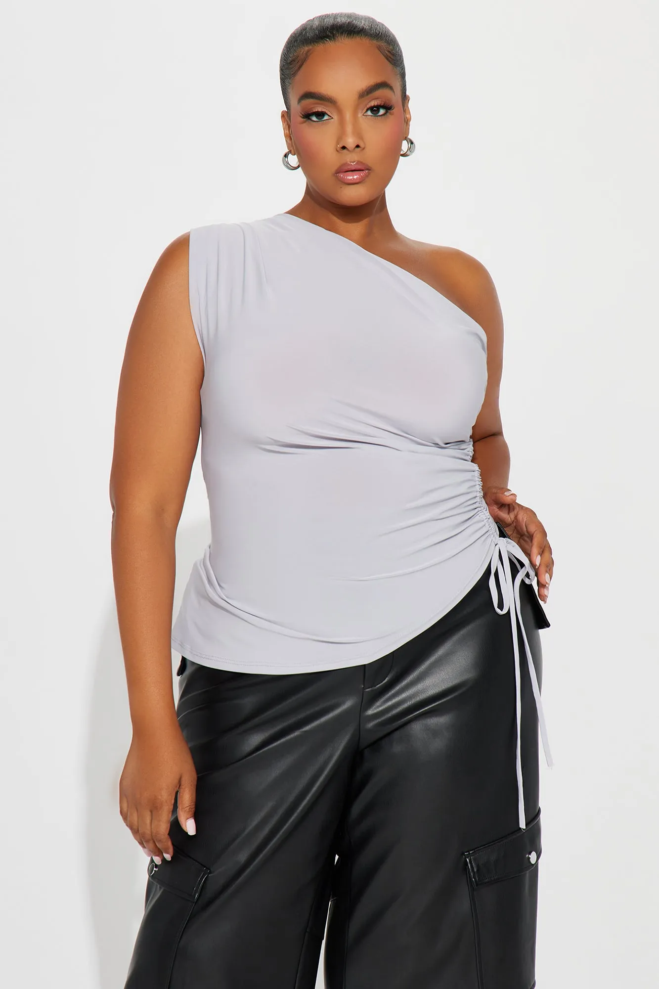 Alaia One Shoulder Top - Grey