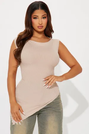 Ava One Shoulder Top - Taupe