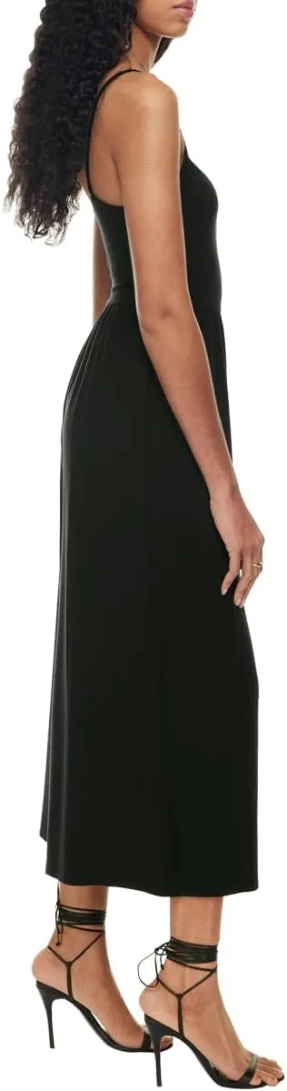 Azhong Women's Casual Loose Spaghetti Strap Scoop Neck One Piece Jumpsuit Backless High Waist Wide Leg Rompers