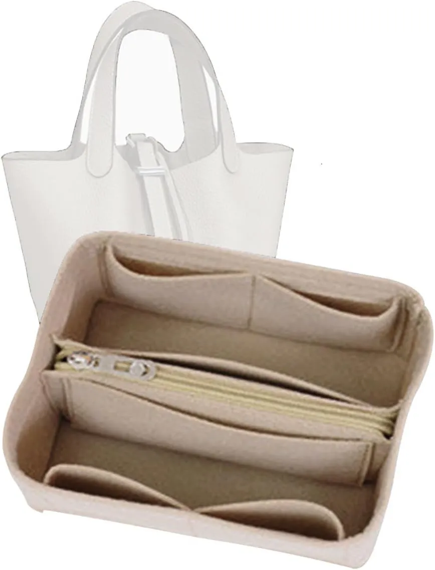 Bag Organizer for picotin 18 bag organizer insert Zipper Lid Liner Organizer 1008Khaki-B-S