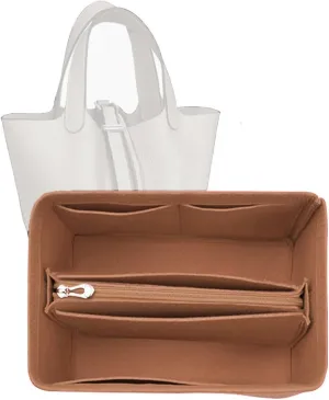 Bag Wallet Organizer -for Picotin18/22/26 Bucket Bag Liner Bag Zipper Lid Liner Organizer 1008camel-B-S