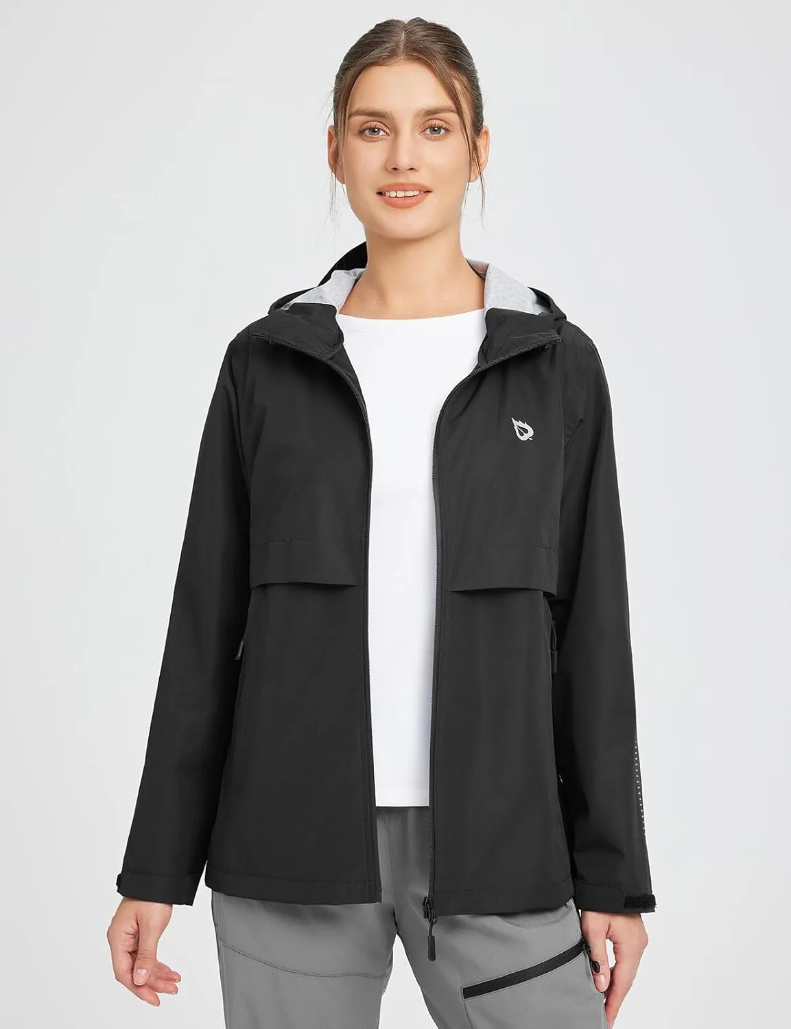 BALEAF Women's Rain Jacket Waterproof Lightweight Raincoat Windbreaker Outdoor Hooded Travel