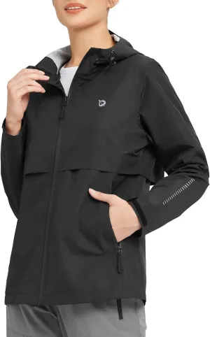 BALEAF Women's Rain Jacket Waterproof Lightweight Raincoat Windbreaker Outdoor Hooded Travel