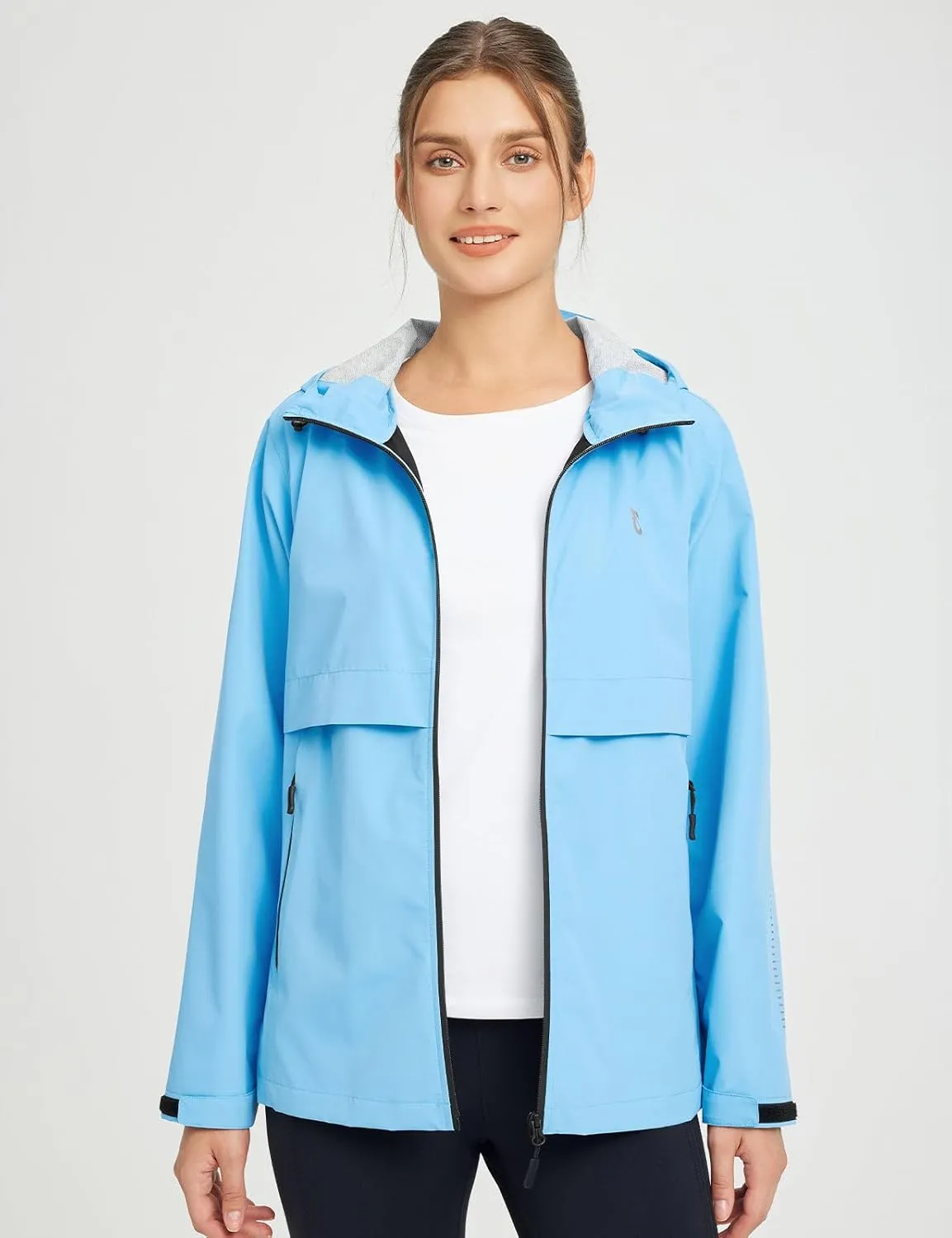 BALEAF Women's Rain Jacket Waterproof Lightweight Raincoat Windbreaker Outdoor Hooded Travel