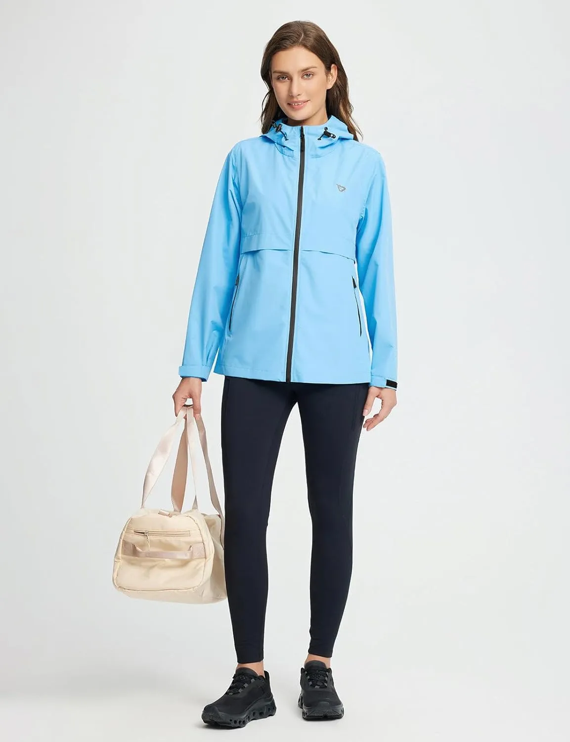 BALEAF Women's Rain Jacket Waterproof Lightweight Raincoat Windbreaker Outdoor Hooded Travel