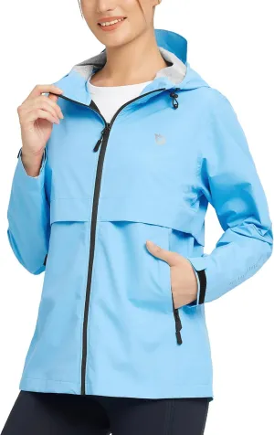 BALEAF Women's Rain Jacket Waterproof Lightweight Raincoat Windbreaker Outdoor Hooded Travel