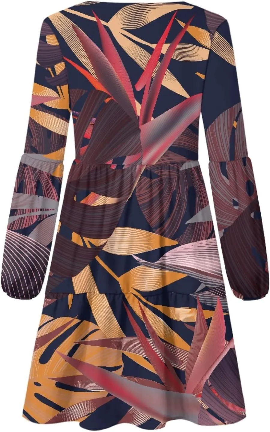 Bengbobar 2023 Van Gogh Dress Women Starry Night Summer Spring Tunic Mini Long Puff Sleeve Casual Loose Flowy Shift Dress