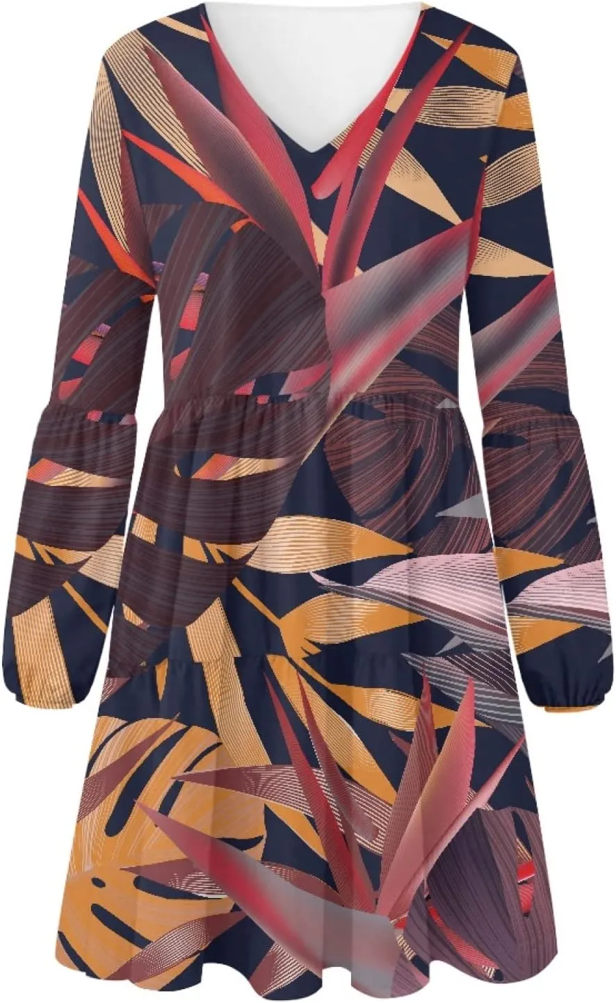 Bengbobar 2023 Van Gogh Dress Women Starry Night Summer Spring Tunic Mini Long Puff Sleeve Casual Loose Flowy Shift Dress