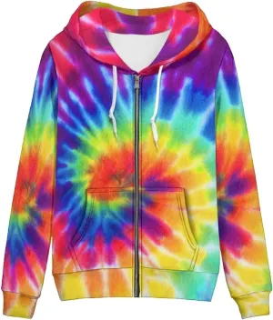 Biyejit Women's Novelty Print Zip Up Hoodies Long Sleeve Hooded Sweatshirt Jacket with Pocket