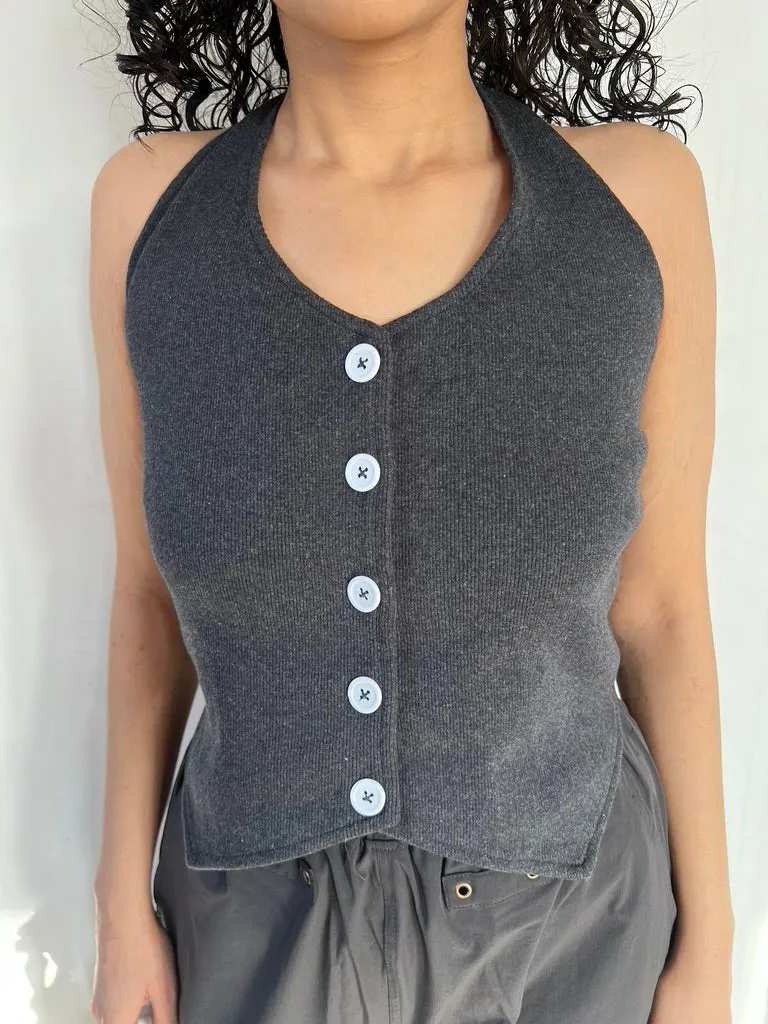 Black Waistcoat Parachute Cargo Co-ord