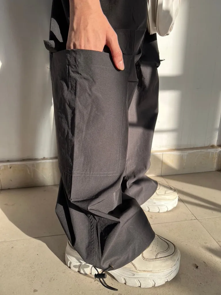 Black Waistcoat Parachute Cargo Co-ord