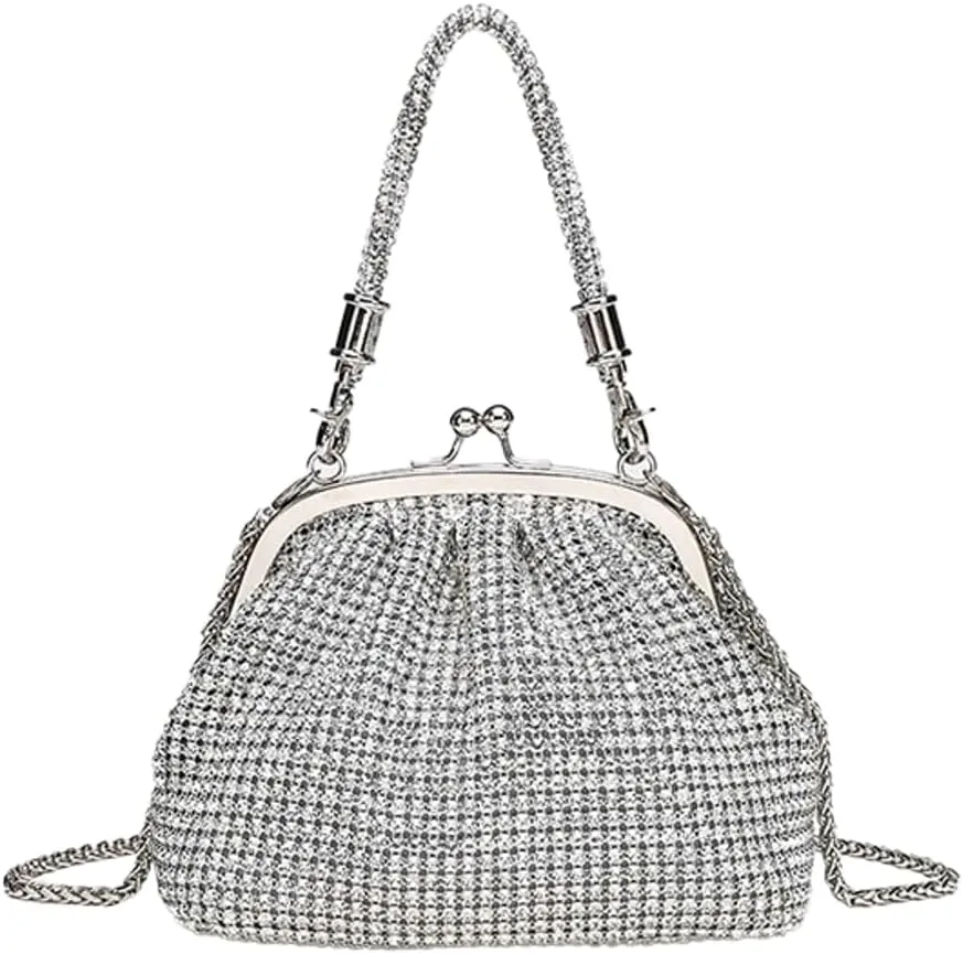 Bling Crystal Rhinestone Clutch Purses Women 2025 Sparkly Evening Cross Body Handbags for Wedding Party Prom
