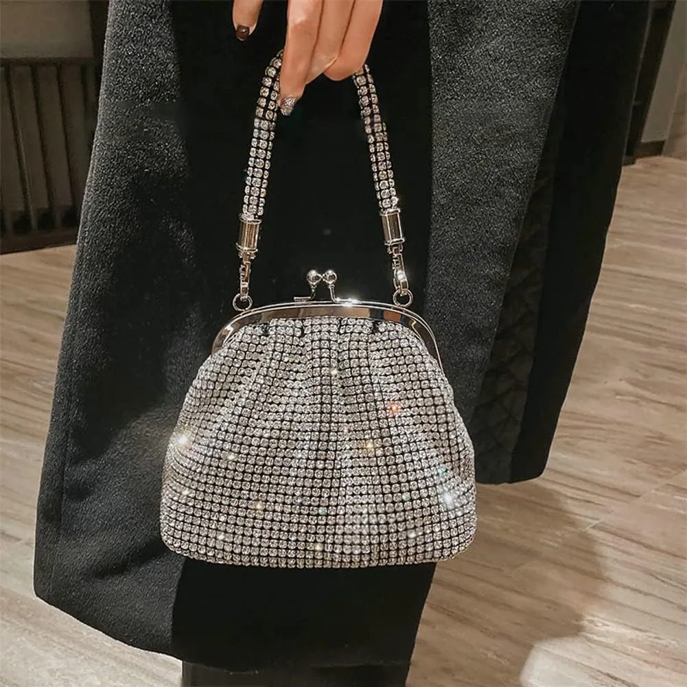 Bling Crystal Rhinestone Clutch Purses Women 2025 Sparkly Evening Cross Body Handbags for Wedding Party Prom
