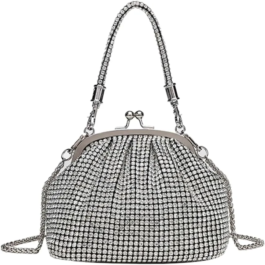 Bling Crystal Rhinestone Clutch Purses Women 2025 Sparkly Evening Cross Body Handbags for Wedding Party Prom