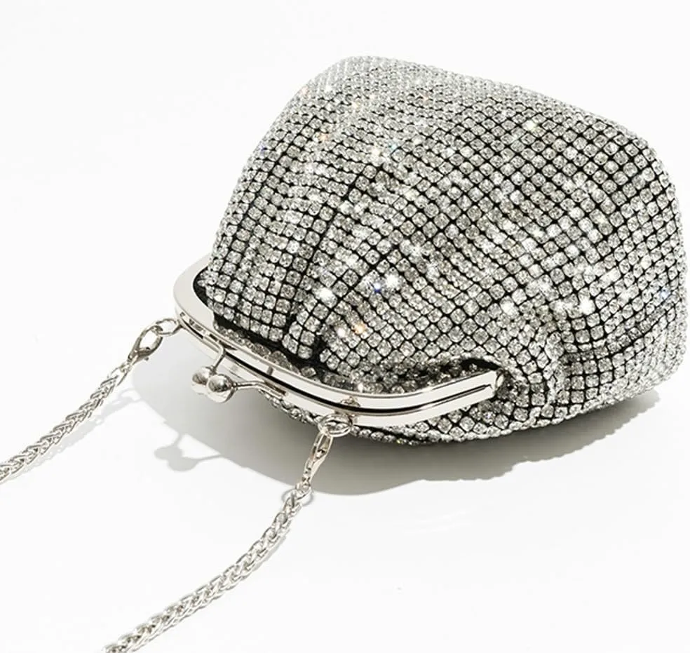 Bling Crystal Rhinestone Clutch Purses Women 2025 Sparkly Evening Cross Body Handbags for Wedding Party Prom