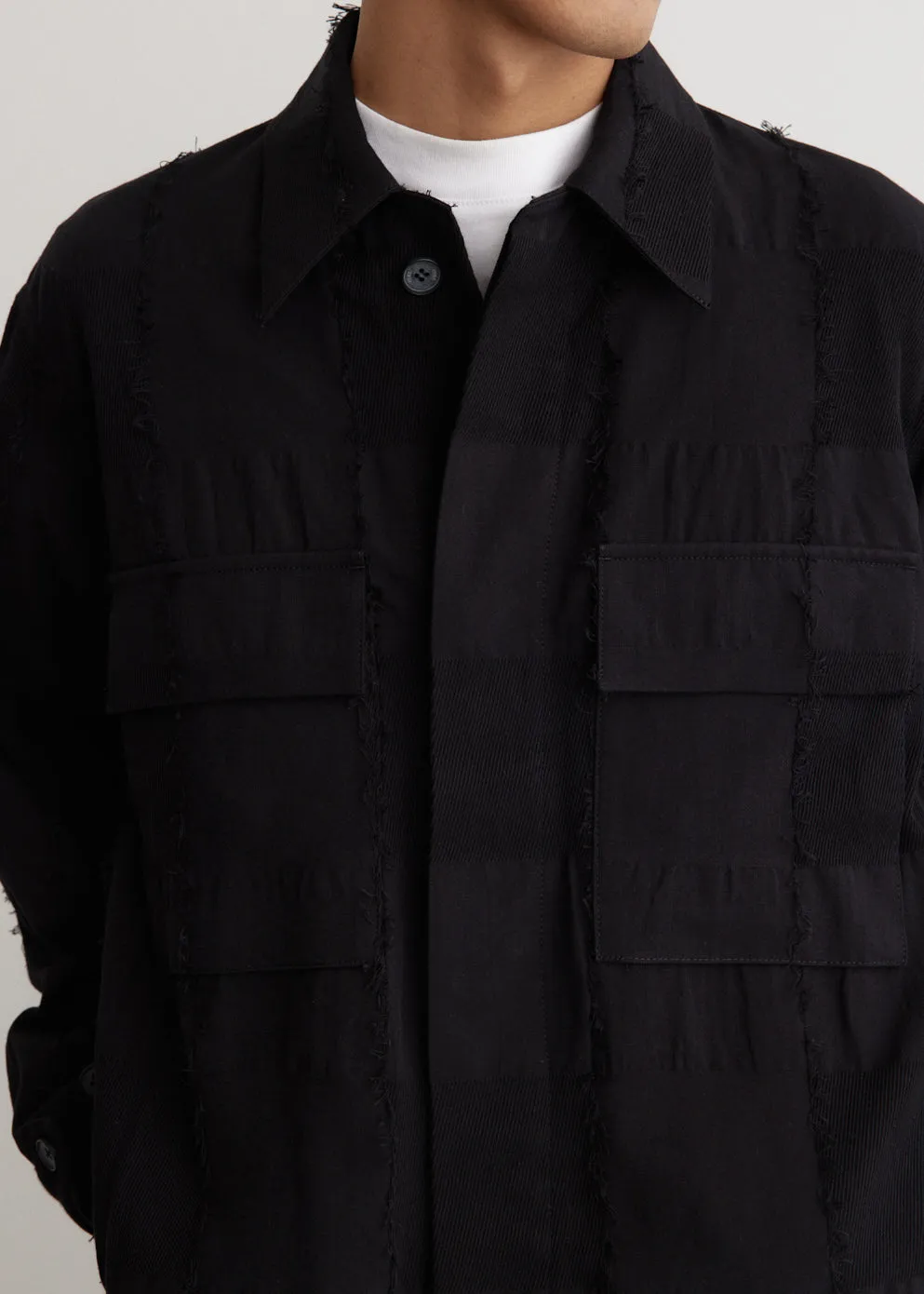 Block Jacquard Utility Jacket