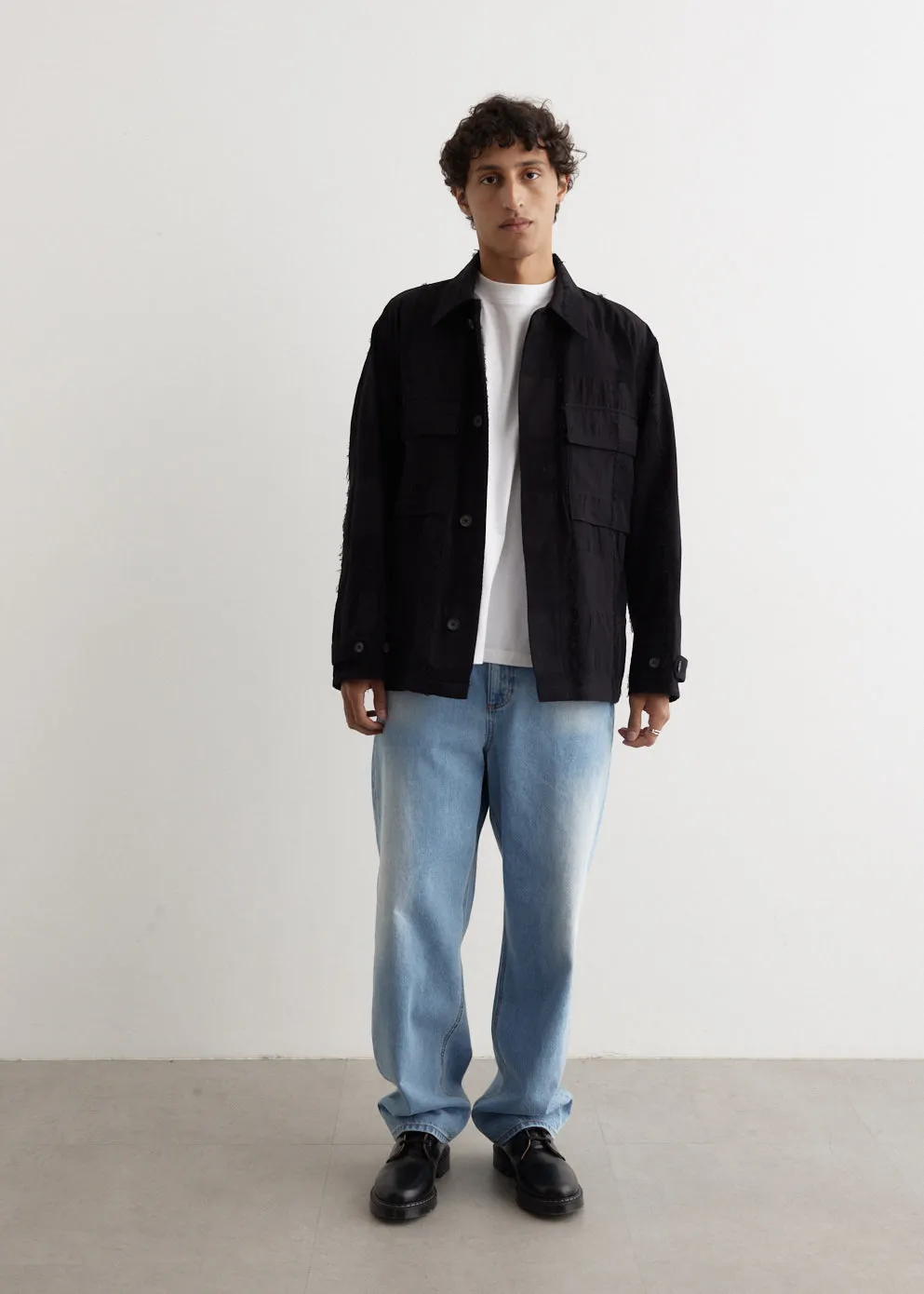 Block Jacquard Utility Jacket