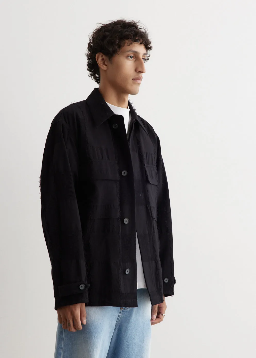 Block Jacquard Utility Jacket