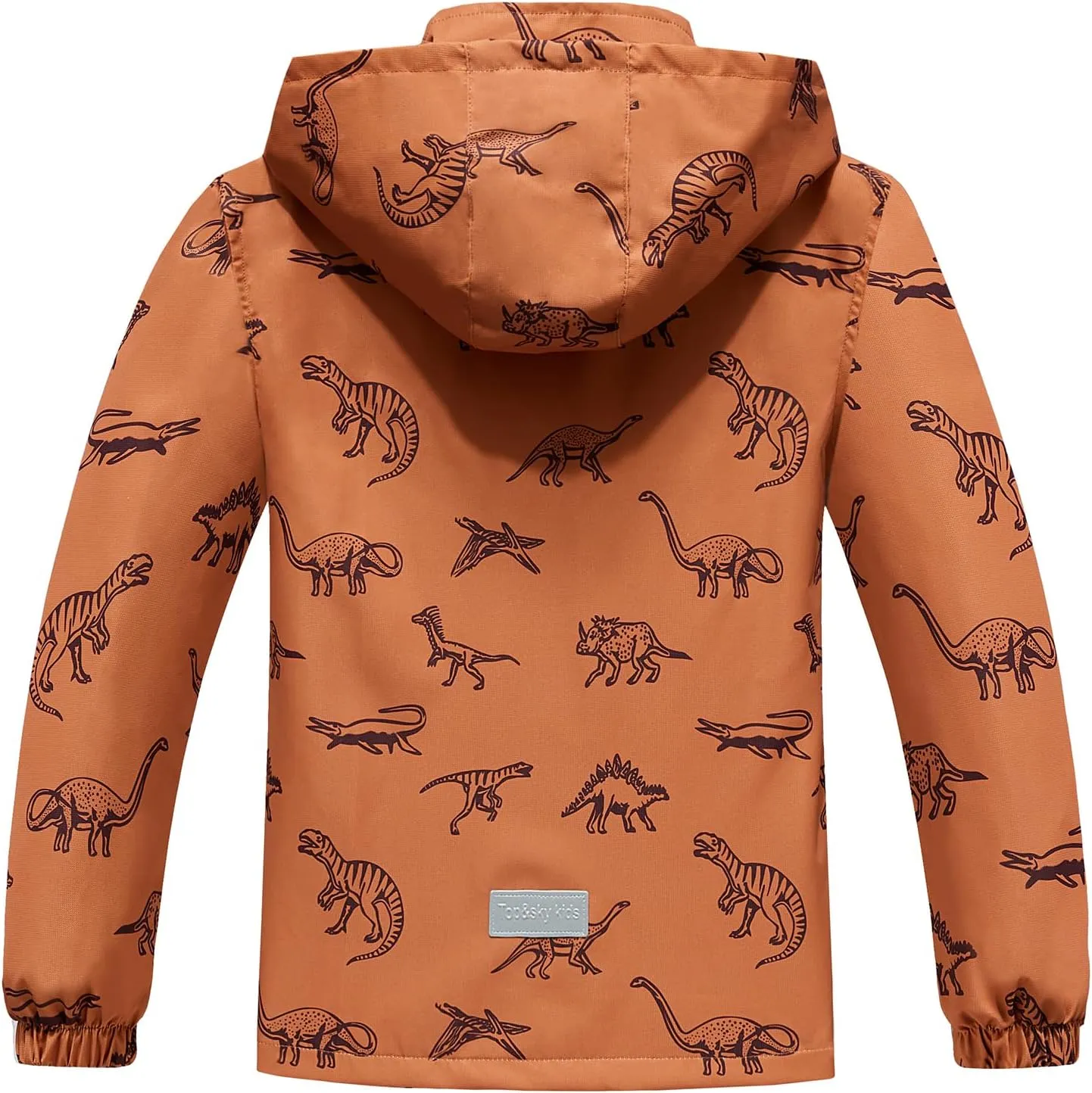 Boys Rain Jacket with Detachable Hood Lightweight Raincoats for Kids Windbreaker