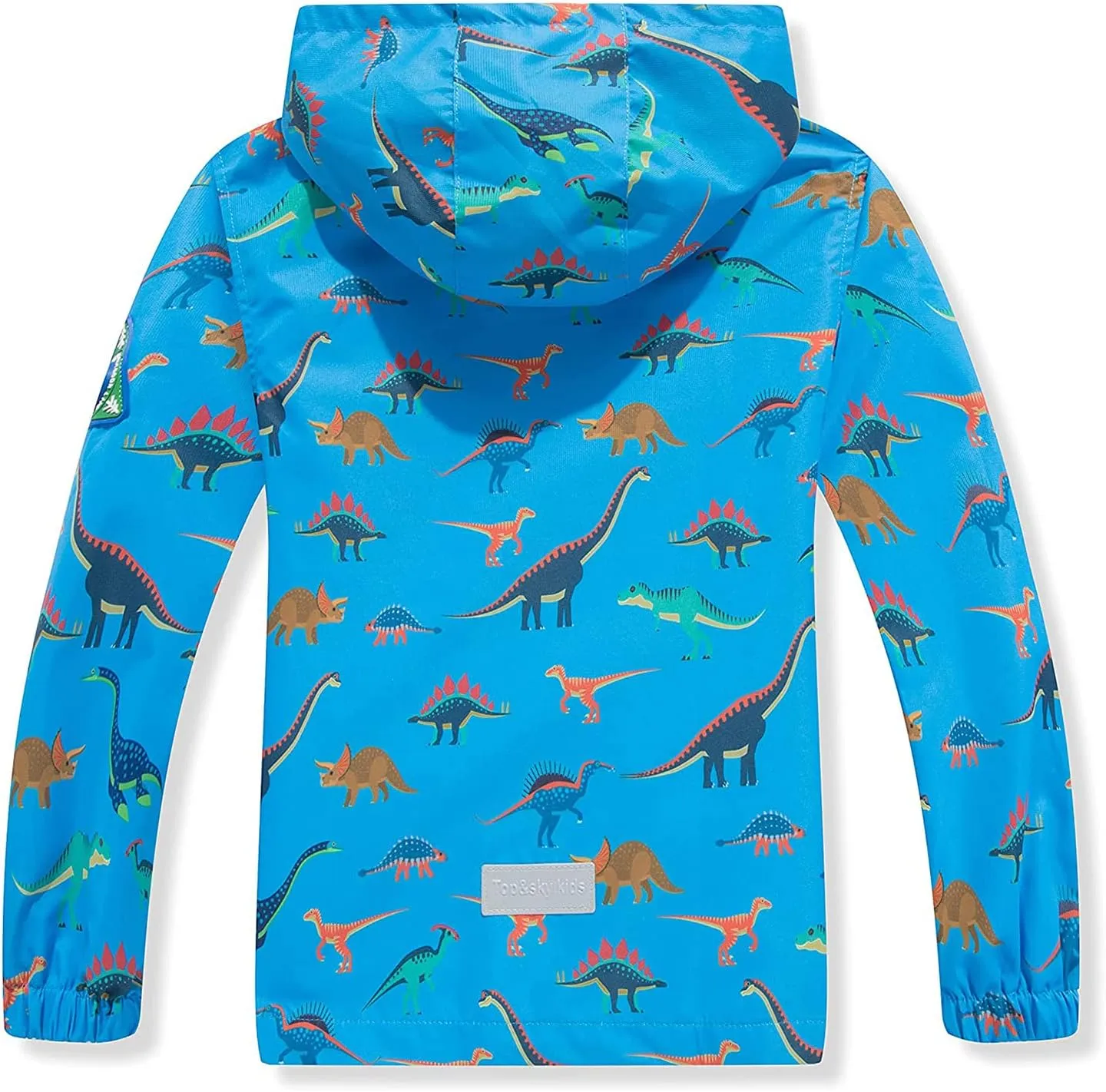 Boys Rain Jacket with Detachable Hood Lightweight Raincoats for Kids Windbreaker