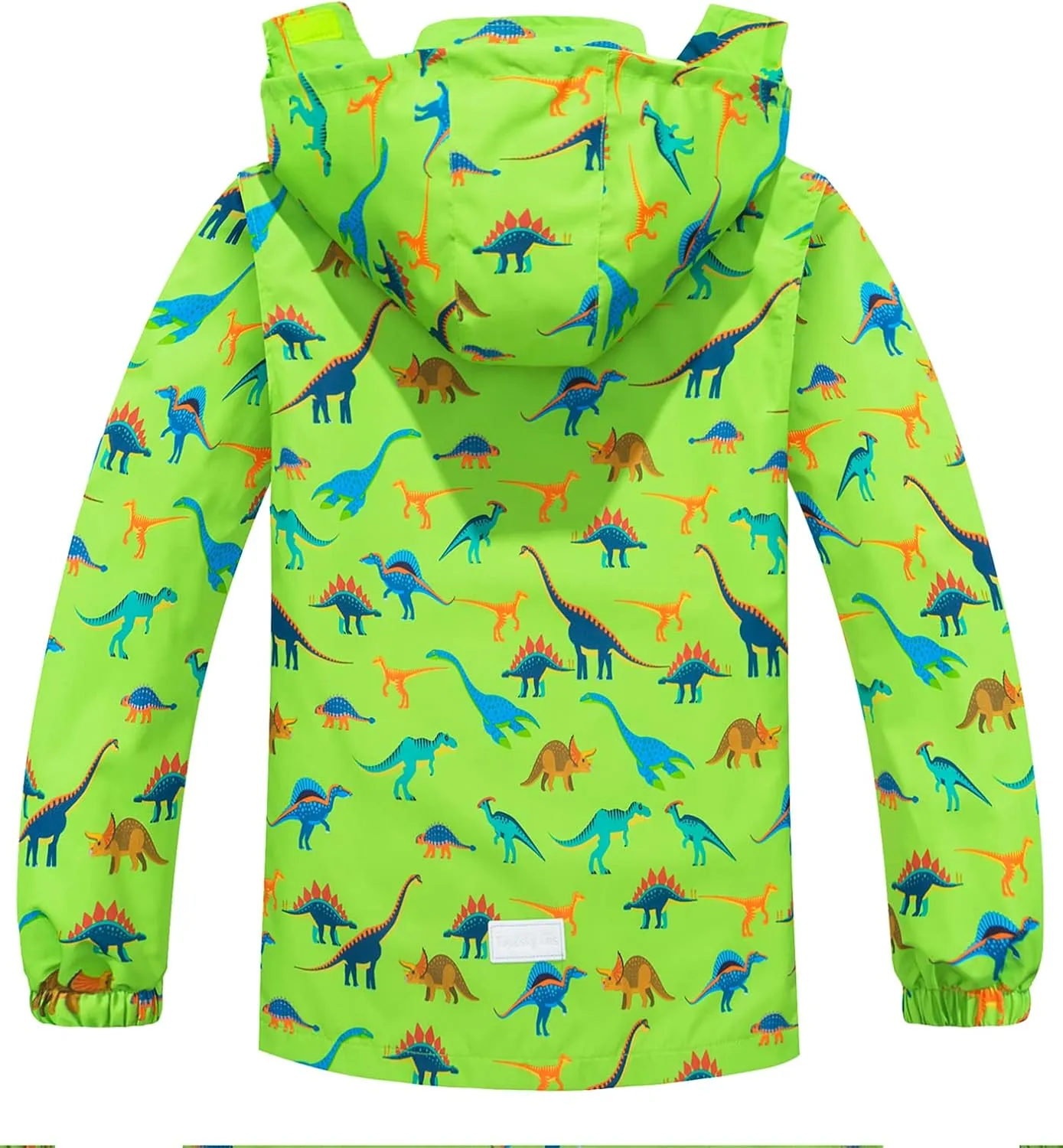 Boys Rain Jacket with Detachable Hood Lightweight Raincoats for Kids Windbreaker
