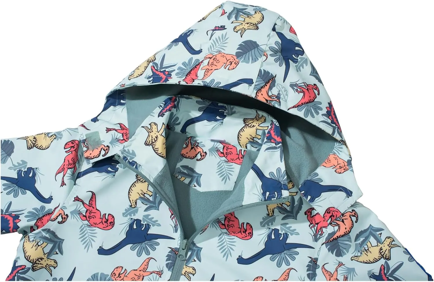 Boys Rain Jacket with Detachable Hood Lightweight Raincoats for Kids Windbreaker