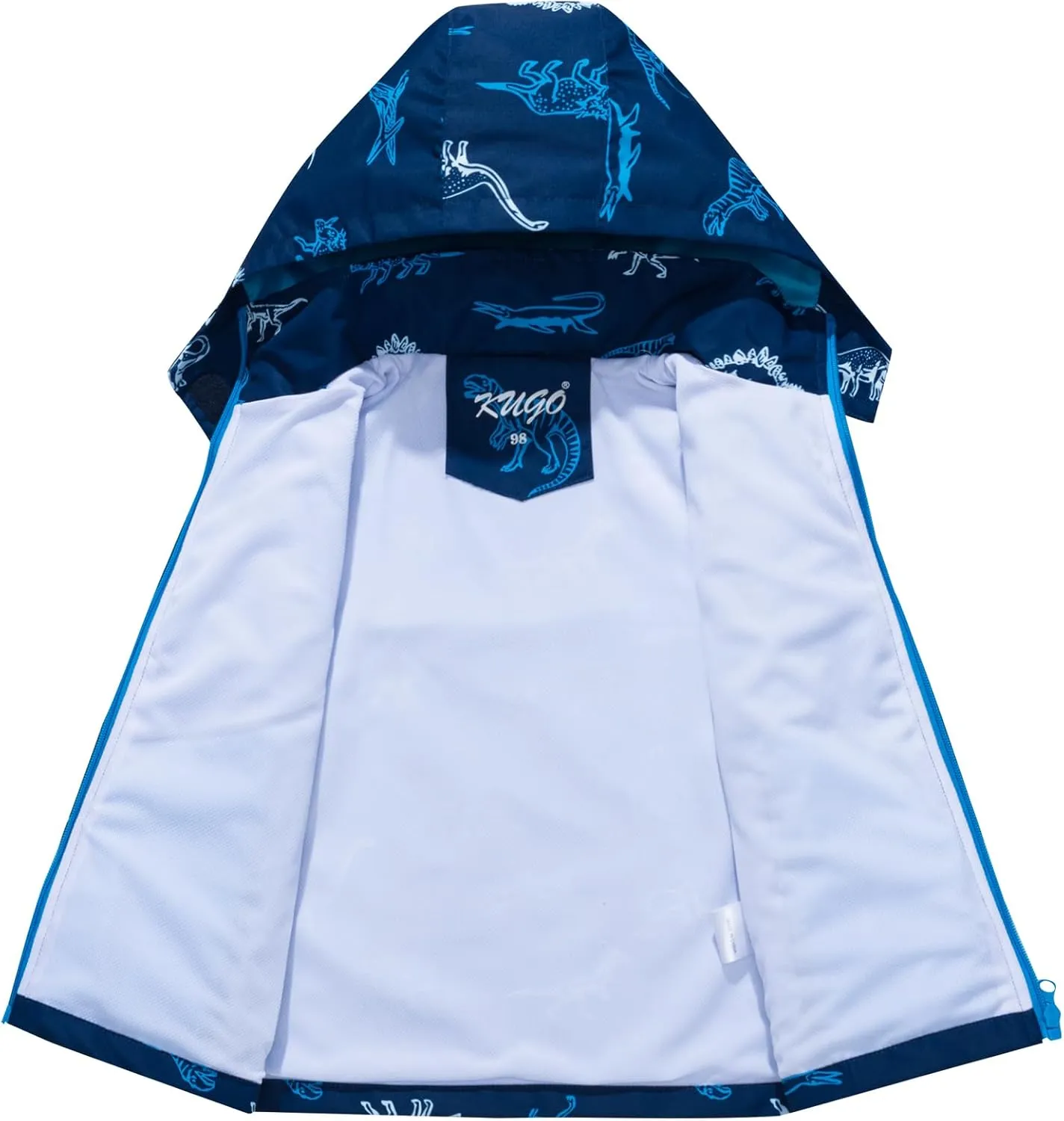 Boys Rain Jacket with Detachable Hood Lightweight Raincoats for Kids Windbreaker