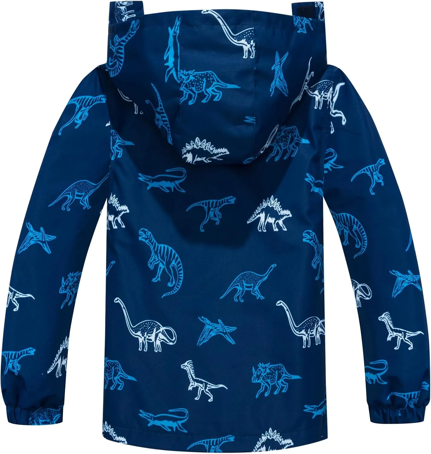 Boys Rain Jacket with Detachable Hood Lightweight Raincoats for Kids Windbreaker