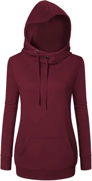 Bulotus Cowl Neck Lightweight Sweatshirts Womens Hoodies Pullover Long Sleeve