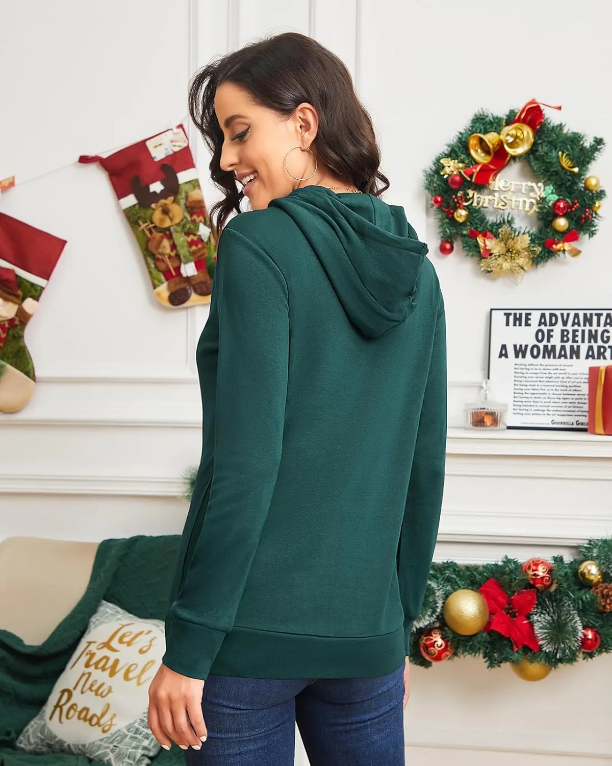 Bulotus Cowl Neck Lightweight Sweatshirts Womens Hoodies Pullover Long Sleeve