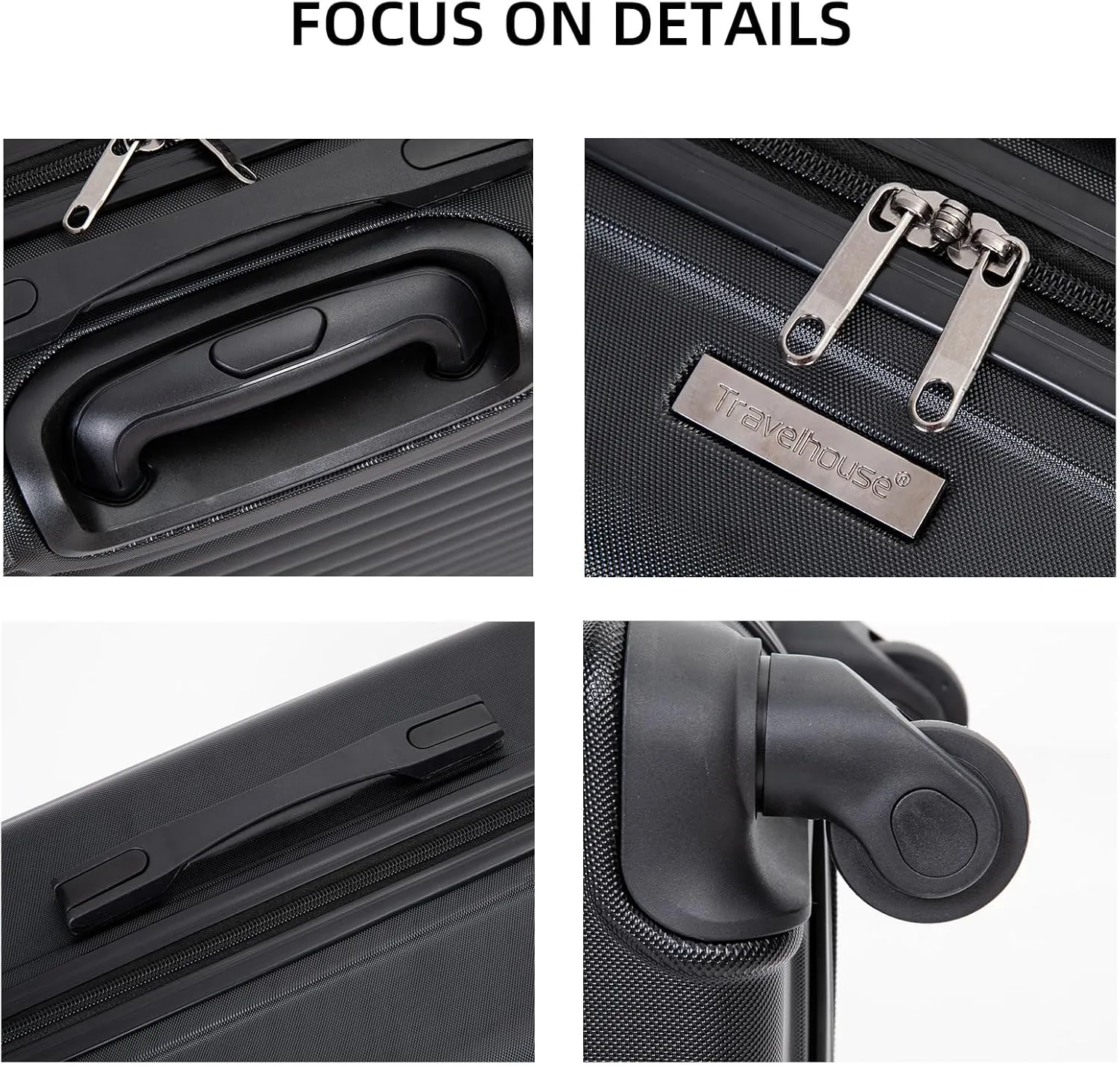 Carry On Luggage,Suitcases with Wheels Hardshell,ABS Lightweight Carry On Suitcase, 20-Inch (Black)