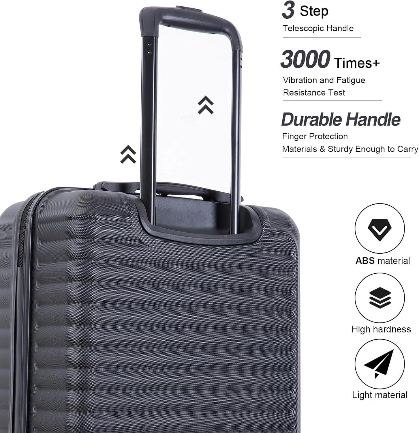 Carry On Luggage,Suitcases with Wheels Hardshell,ABS Lightweight Carry On Suitcase, 20-Inch (Black)