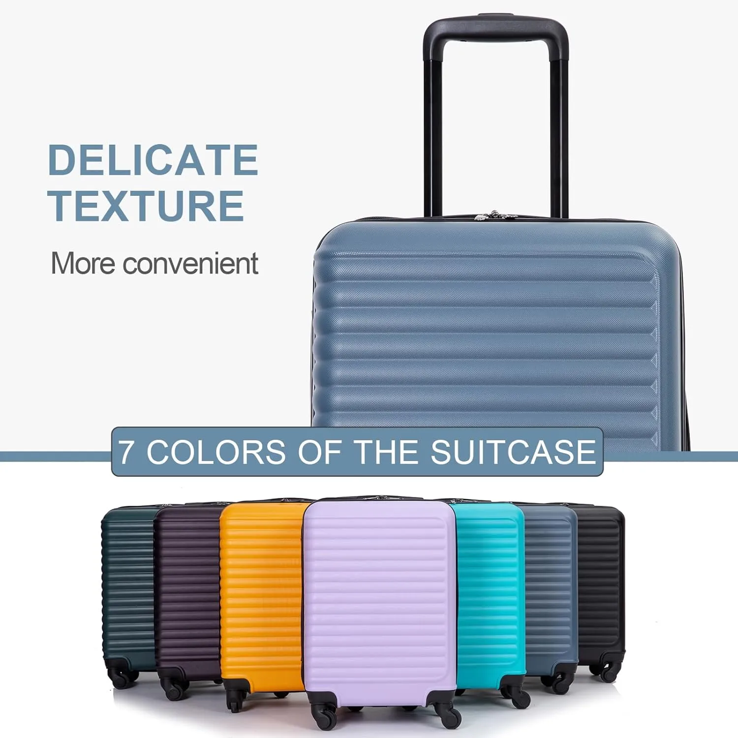 Carry On Luggage,Suitcases with Wheels Hardshell,ABS Lightweight Carry On Suitcase, 20-Inch (Blue)