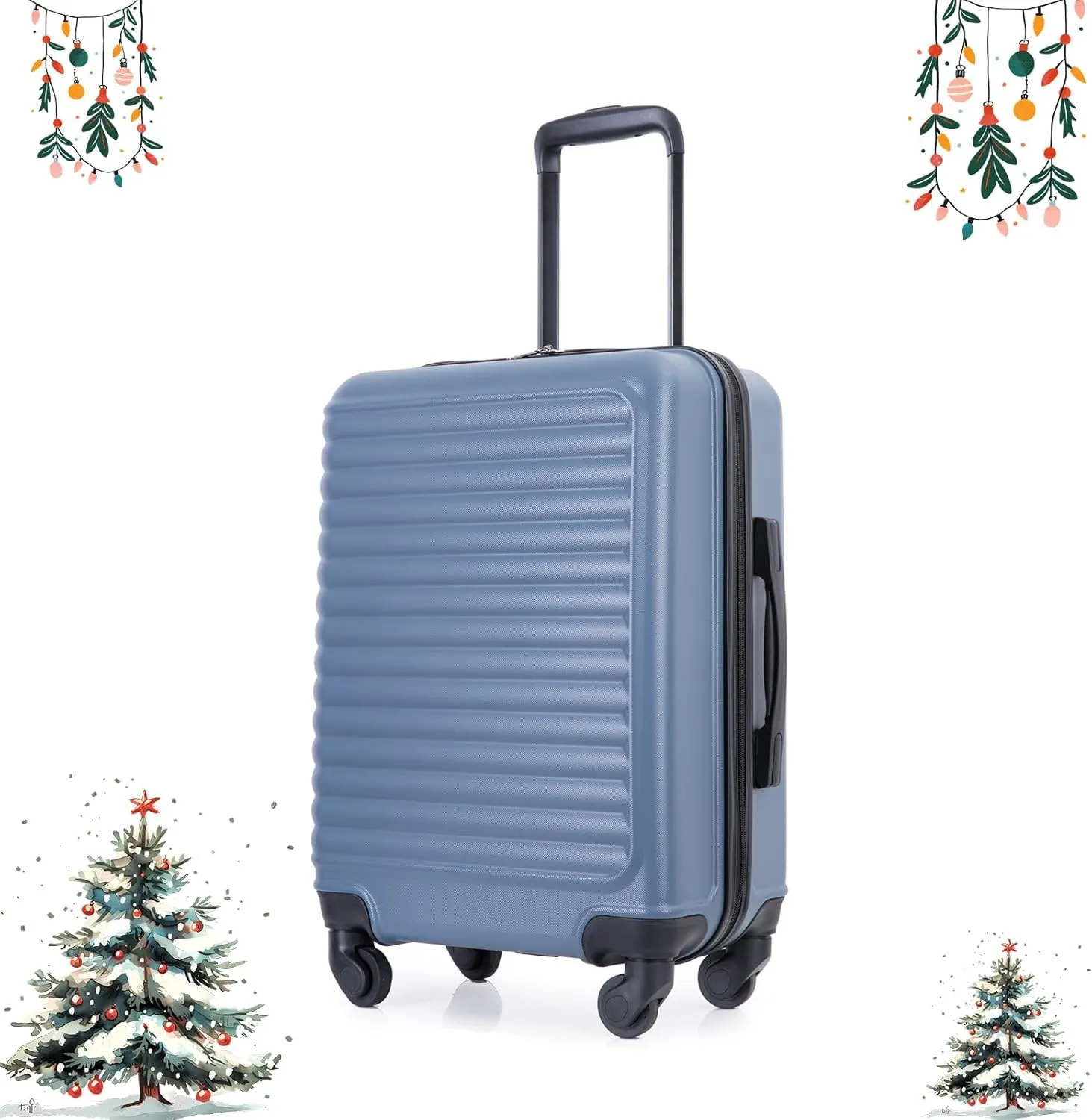 Carry On Luggage,Suitcases with Wheels Hardshell,ABS Lightweight Carry On Suitcase, 20-Inch (Blue)