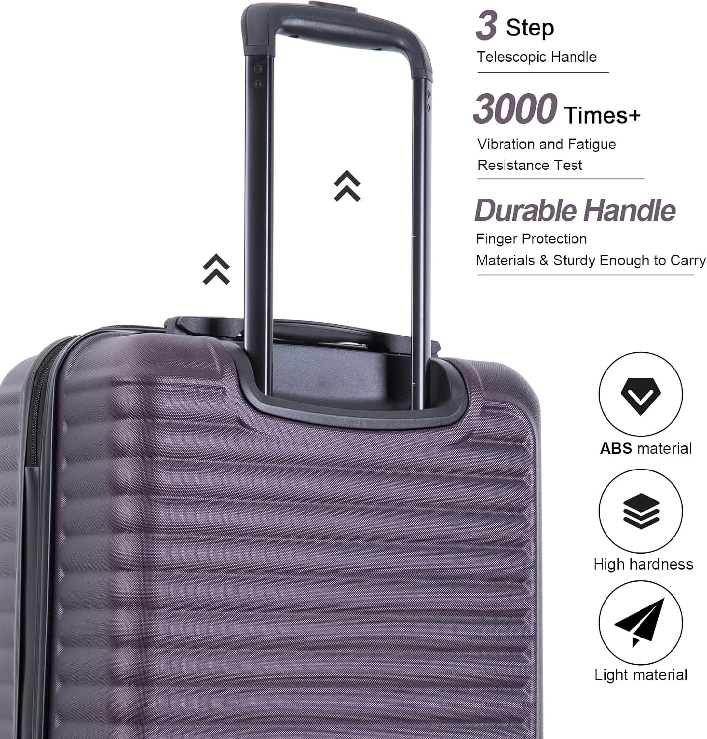 Carry On Luggage,Suitcases with Wheels Hardshell,ABS Lightweight Carry On Suitcase, 20-Inch (Purple)
