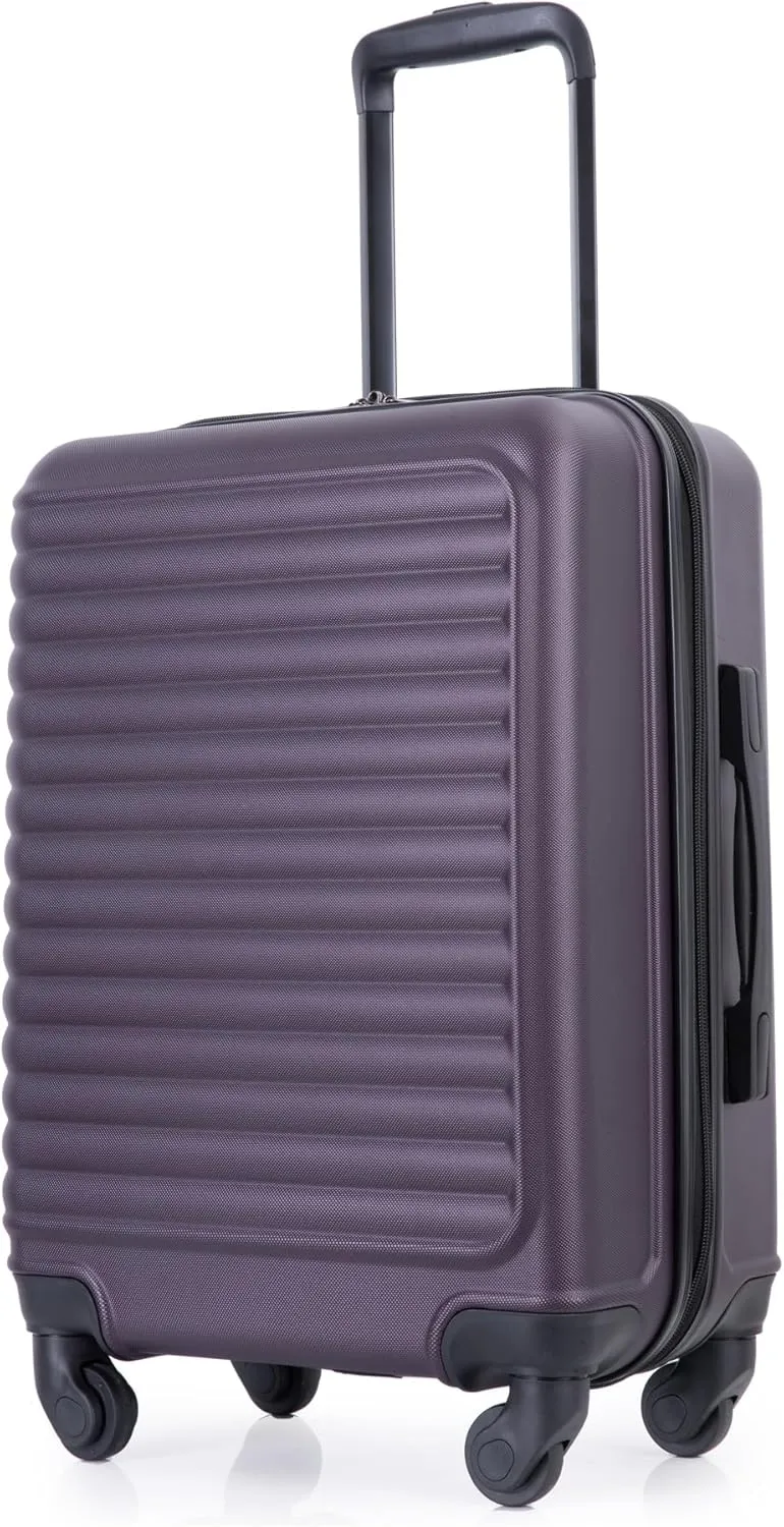 Carry On Luggage,Suitcases with Wheels Hardshell,ABS Lightweight Carry On Suitcase, 20-Inch (Purple)