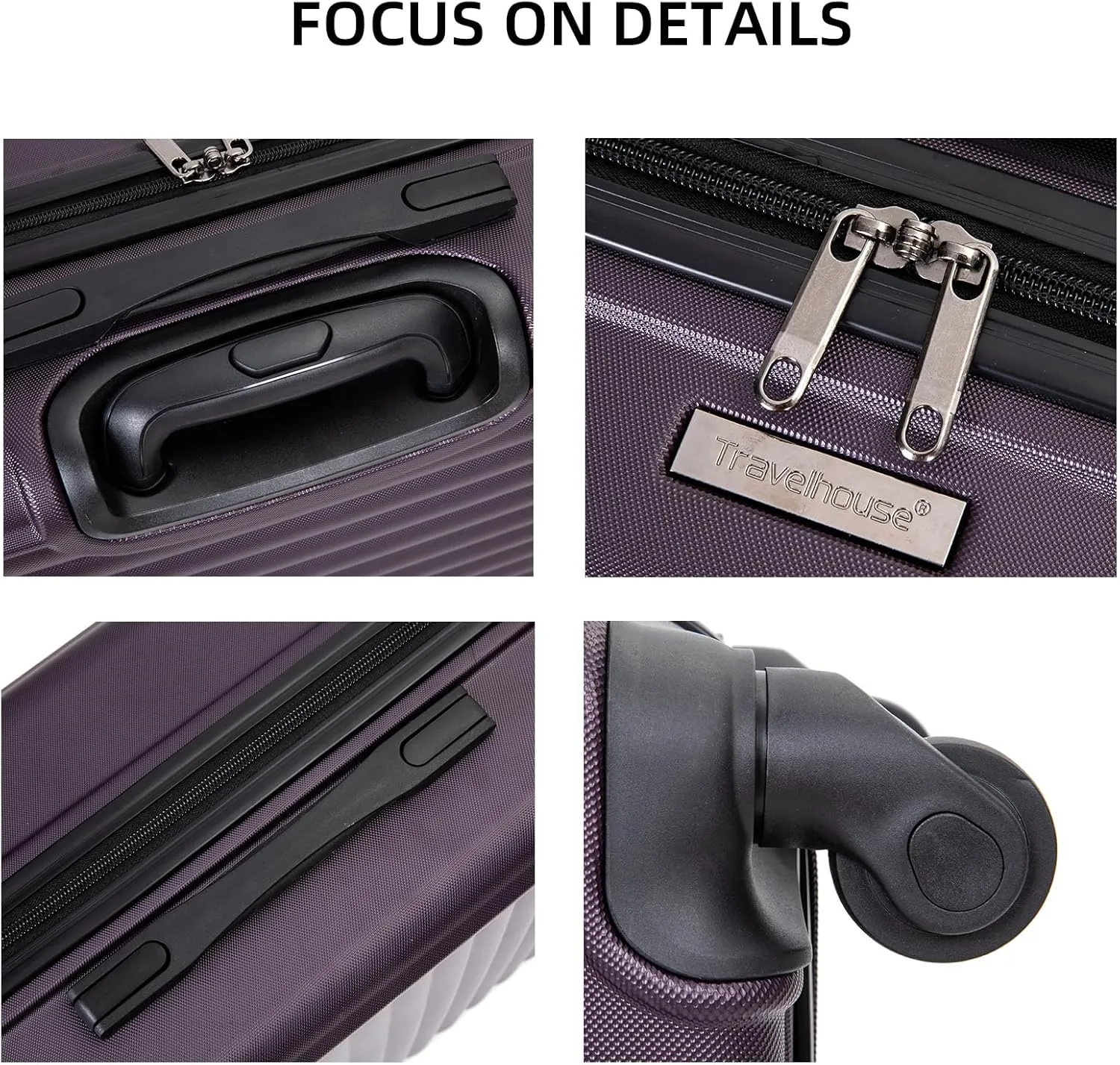 Carry On Luggage,Suitcases with Wheels Hardshell,ABS Lightweight Carry On Suitcase, 20-Inch (Purple)